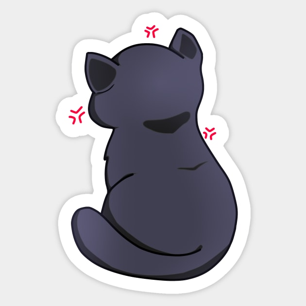 Kawaii Angry Cat from the backside, Cat Love Sticker by logiamerch